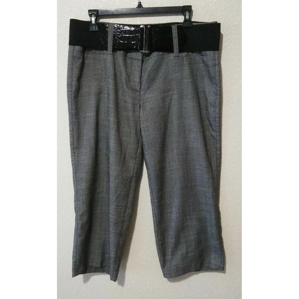 Maurice's Career Pant Cropped Belted Grey Workwear Size 12